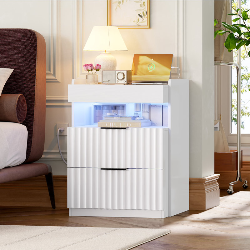 Stalbridge 3 Drawe-Nightstands, 2 Pcs, White
