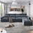 Large L-Shape Feather Filled Sectional Sofa For Living Room
