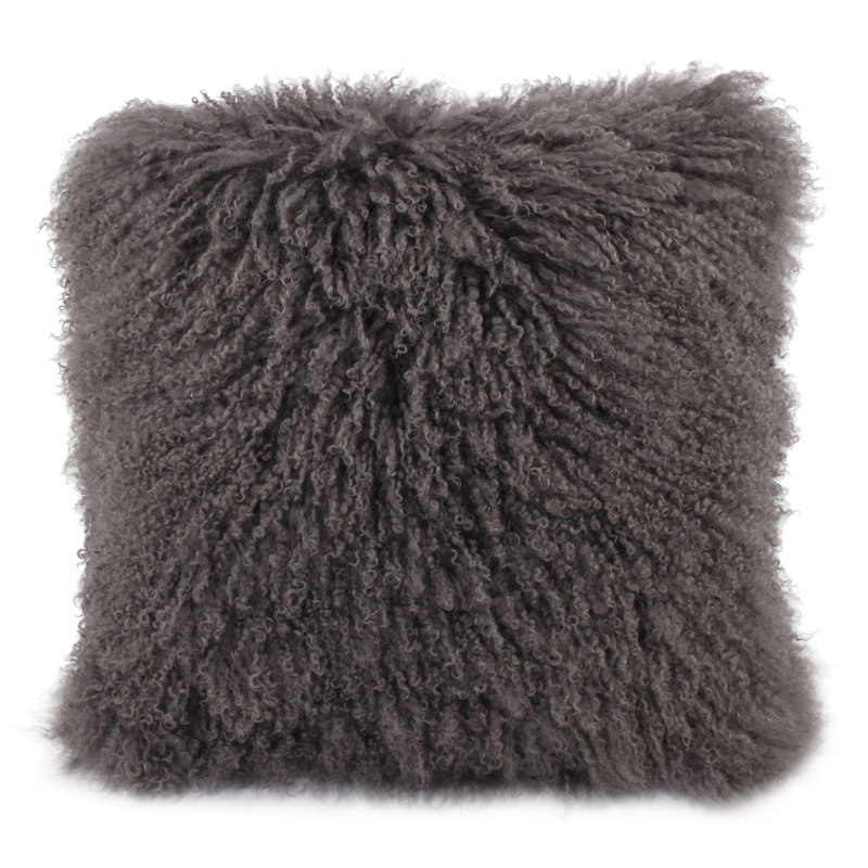 Feather Throw Pillow, Gray