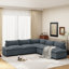 Canapé modulaire 115,5 po gris foncé modulaire avec revêtement en polyester durable