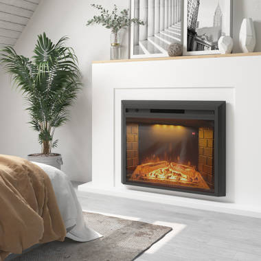 Steelside™ Kylah Recessed Electric Fireplace with Multicolor Flame,Remote  Control u0026 Sound of Crackling Fire | Wayfair