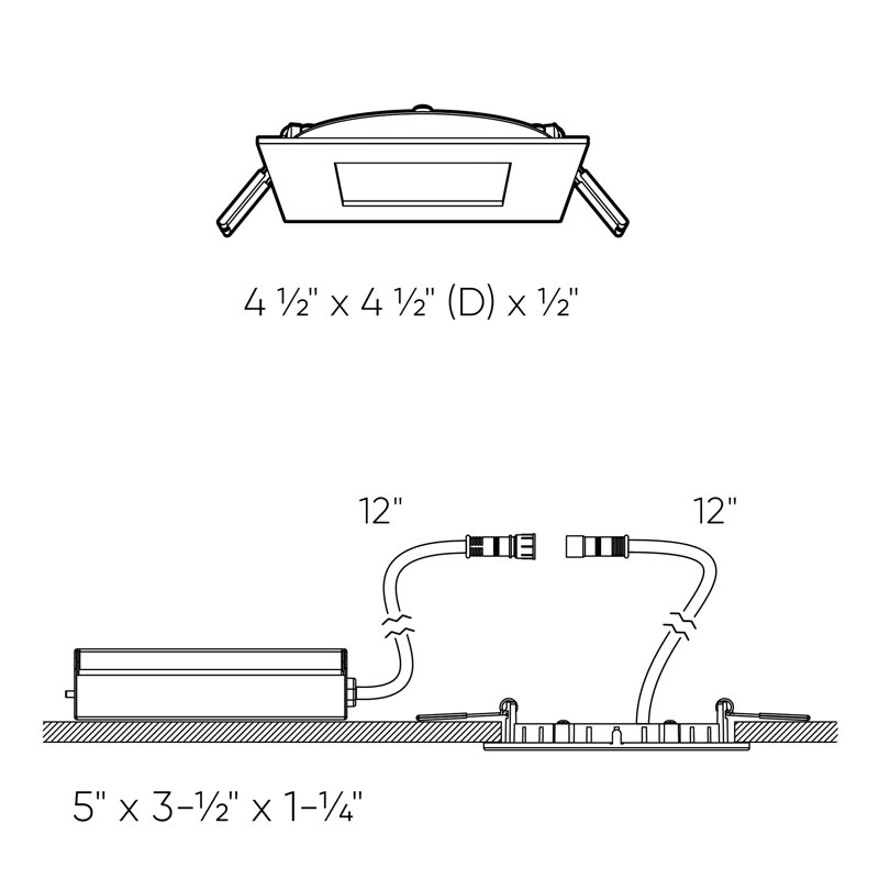 Khari Selectable LED  Recessed Lighting Kit, 1" H x 6" W x 6" D