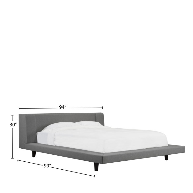 Lit plateforme en tissu d’ameublement Haslingden, Très grand, Anthracite
