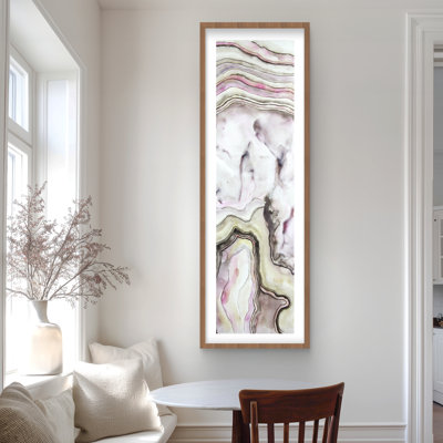 Agate - Pink Framed Matted Print for Elegant Home Decor