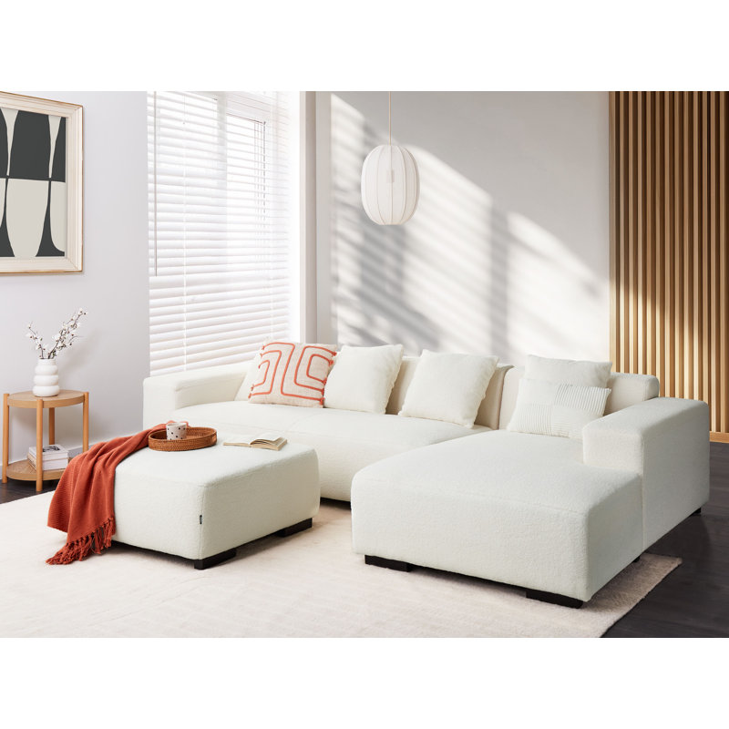Alhan 4 Seater Corner Sofa , Left Hand Facing, White