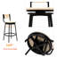 Ensemble de 2 tabourets de bar à hauteur de comptoir avec repose-pieds pivotant, chaises de salle à manger à tisser à la main-1164089325