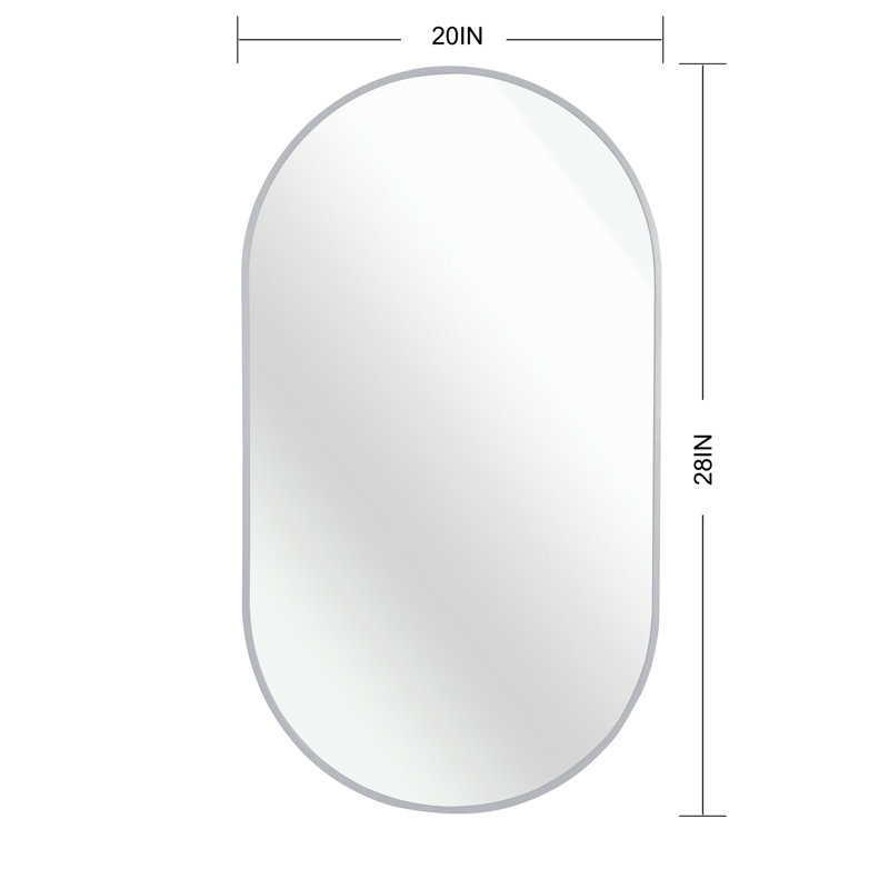Miroir argenté 20 po x 28 po, Argent, 28 po x 20 po