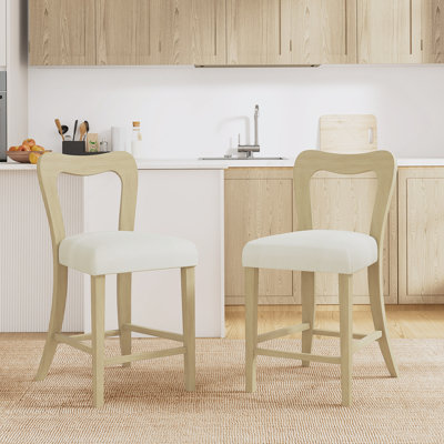 Counter Stool Without Arm(Light Ash+Beige) Set Of 2
