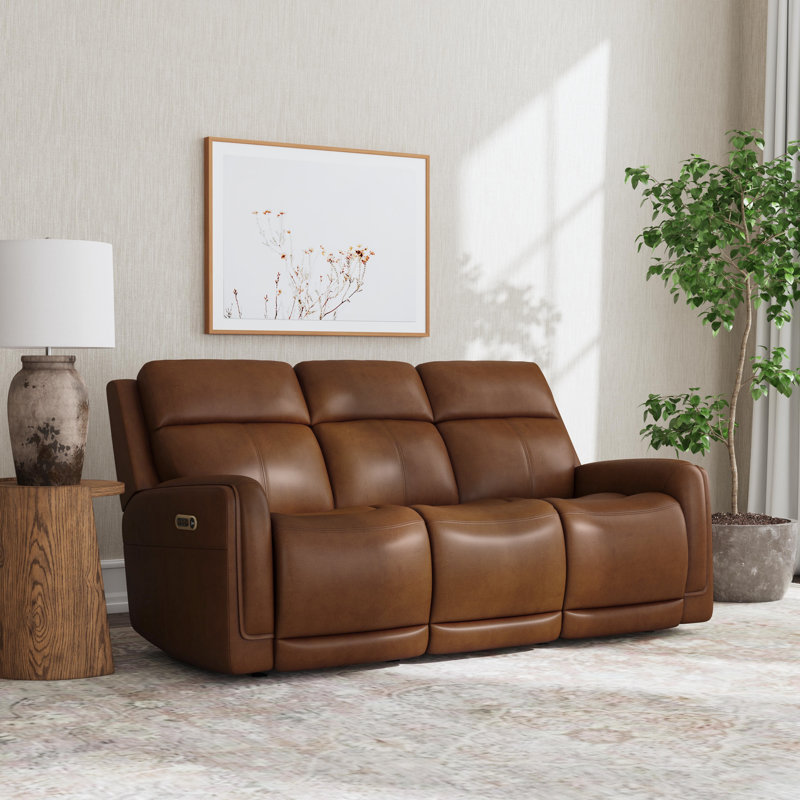 Anders Power Gliding Sofa With Power Headrests & Lumbar, Tan