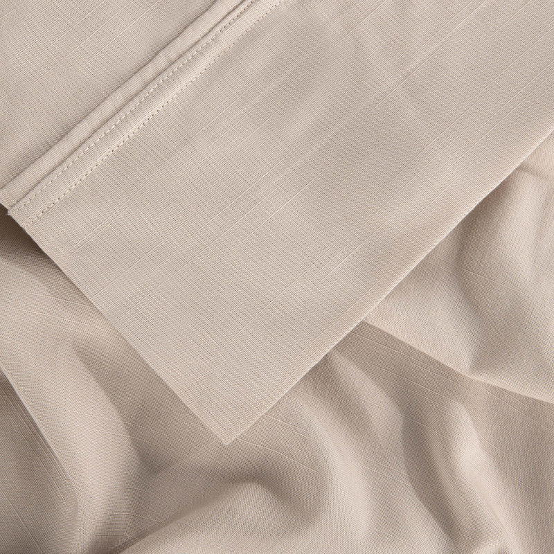 Medium Beige Bamboo Queen Sheet Set with Pillowcases
