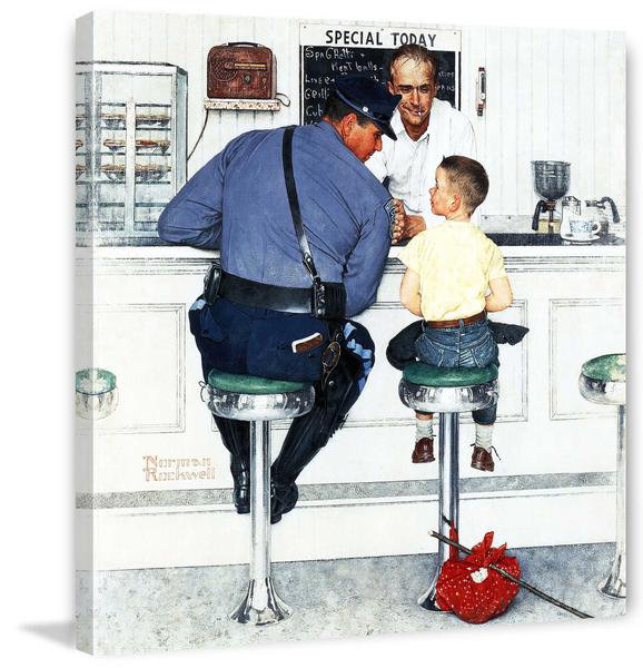 Norman Rockwell - Wrapped Canvas Painting, 45cm H x 45cm W x 3.81cm D