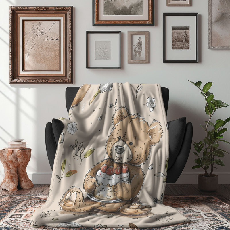 Couverture bohème 1 pièce Boho Bear, L 60 po x L 80 po