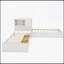 Lit simple en L avec lit gigogne et tiroir en forme de L, lit plateforme en coin bas 3-en-1 avec bureau intégré et éclairage vers le bas à DEL, blanc