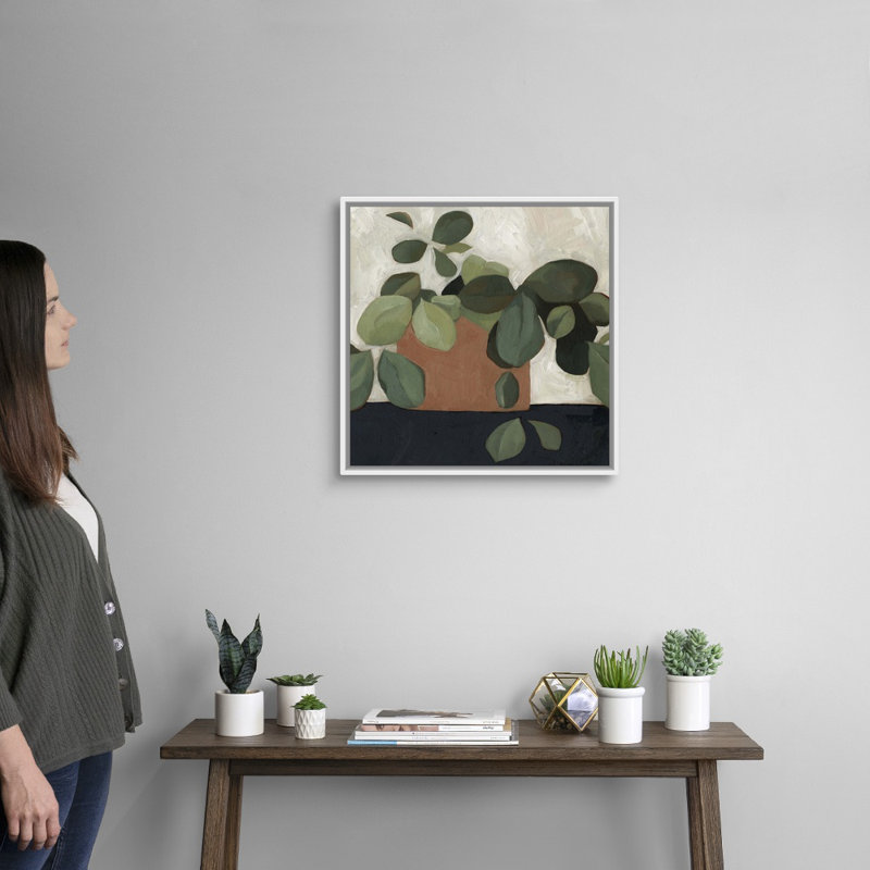 Jade Hoya I, art mural sur toile, Toile avec cadre blanc, H 22 po x l 22 po