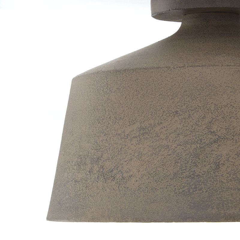 14"W x 9"H Quarry 1-Light Tapered Metal Semi Flush, Clay