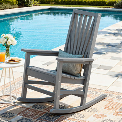 Outdoor Rocking Chair With Windsor Backrest