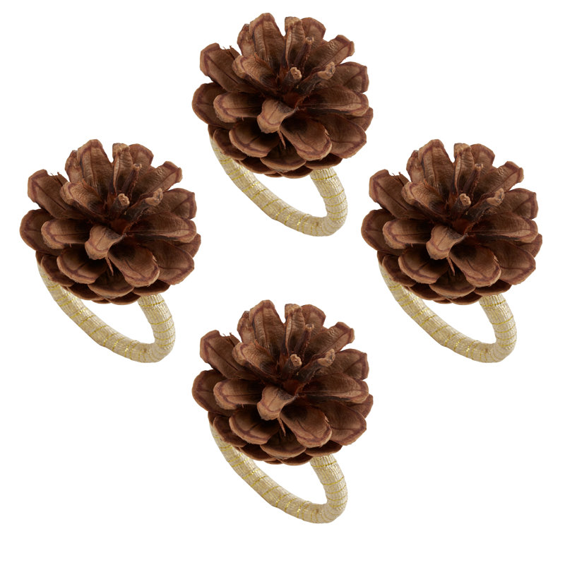 Porte-serviettes de table en forme de pomme de pin (ensemble de 4)