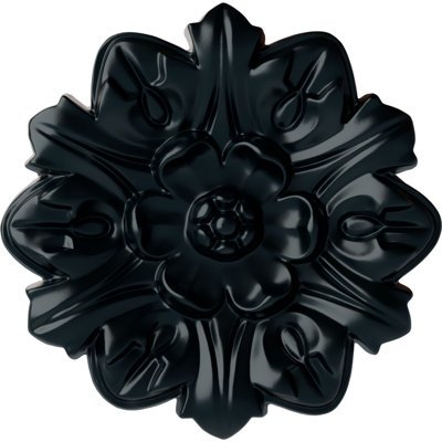 Endurathane Emery Leaf Ceiling Medallion, 7 5/8"OD x 1"P, Hand-Painted Night Shade Finish