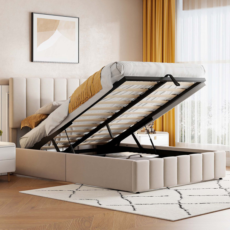 Base de lit tapissier Moorefield, Double, Blanc