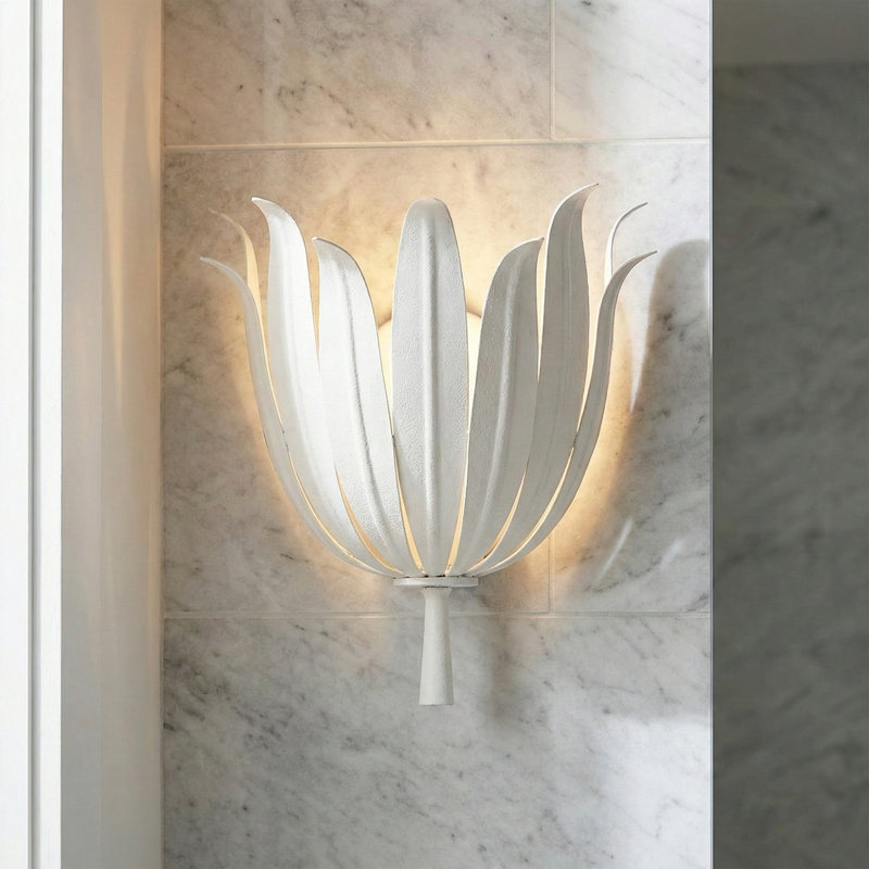 Steel Flush Mounted Sconce, White