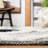 Vermont Hand Loomed Wool/Cotton Southwestern Rug in Gray/Black/Ivory-2026952132