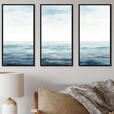 «Blue Ocean In Motion Scenery II», ensemble d'art sur toile océan
