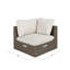Dumont 1-Piece Wicker Patio Corner Sofa With Beige Cushions