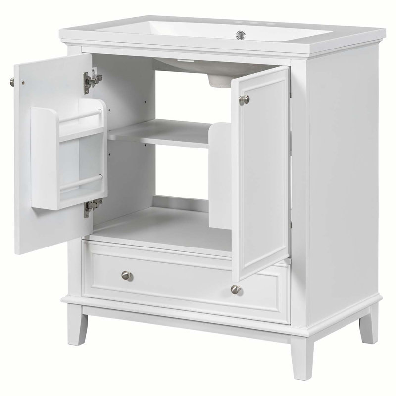 Base de meuble-lavabo simple 30 po seulement, Blanc