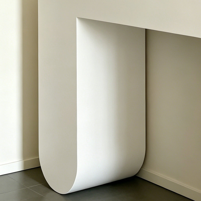 Console de style italien moderne et minimaliste, 33.5" H x 43.3" W x 15.7" D, White, White, White