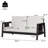 4-Pieces Outdoor Sofa Set With Cushions Outdoor Loveseat & Coffee Table Set – Acacia Wood Frame With Black Textilene, Water-Repellent White Cushions (Dark Grey Finish) For Patio/Backyard/Deck-736030571-736030568