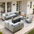 Daltry 11 Piece Outdoor Wicker Conversation Sets With Fire Pit Table and Coffee Table With built-in lights-71144902
