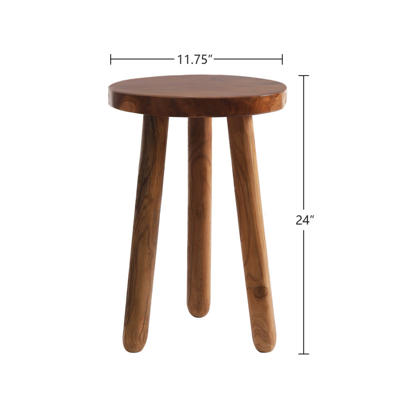  Round  Wood Plant Stand, 24" H x 11.8" L x 11.8" D