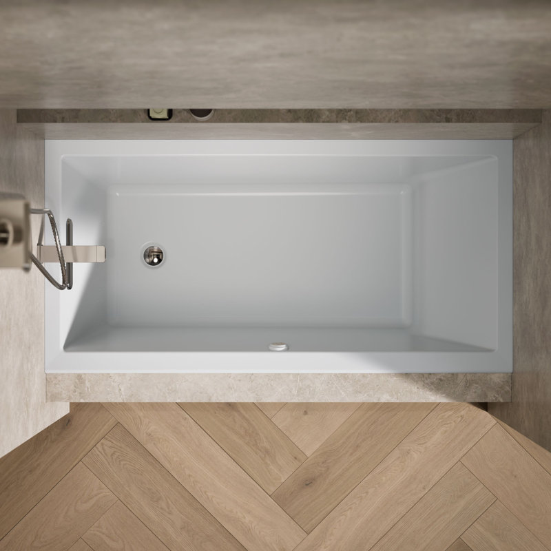 Bain tourbillon en alcôve avec chauffe-eau 60 po x 30 po, Gris glacial, À gauche