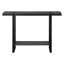 Table d'appoint rectangulaire pour chambre à coucher - Finition d'aspect bois récupéré noir, tablette fixe, console de salon et d'entrée moderne en métal, plateau de table large avec design