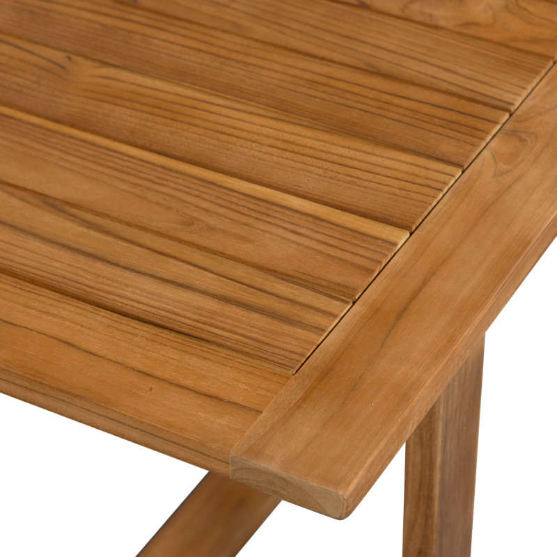 Beaver Rectangular Teak Solid Wood Outdoor Dining Table - 90 cm W 240 cm D