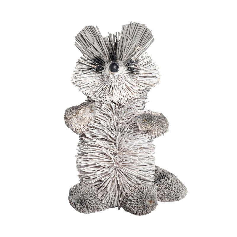  Natural Fiber 2.5 in. Multicolor Spring Bottle Brush Raccoon