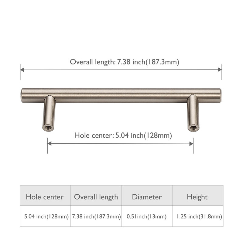 5 1/16" Center Bar Pull Multipack, Brushed Nickel