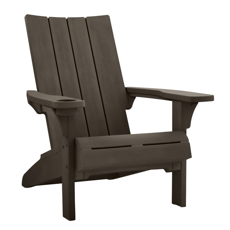  Keter Modern Adirondack Chair Durable Weatherproof Outdoor Furniture for Porch and Backyard (Choose Color), Brown