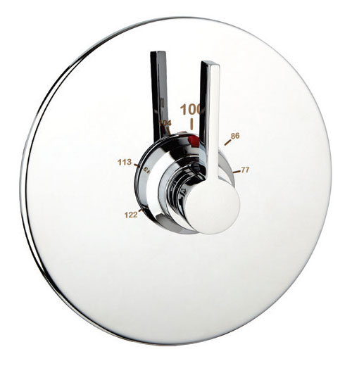 Thermostat rond complet avec soupape, Nickel brossé, 0,75 po