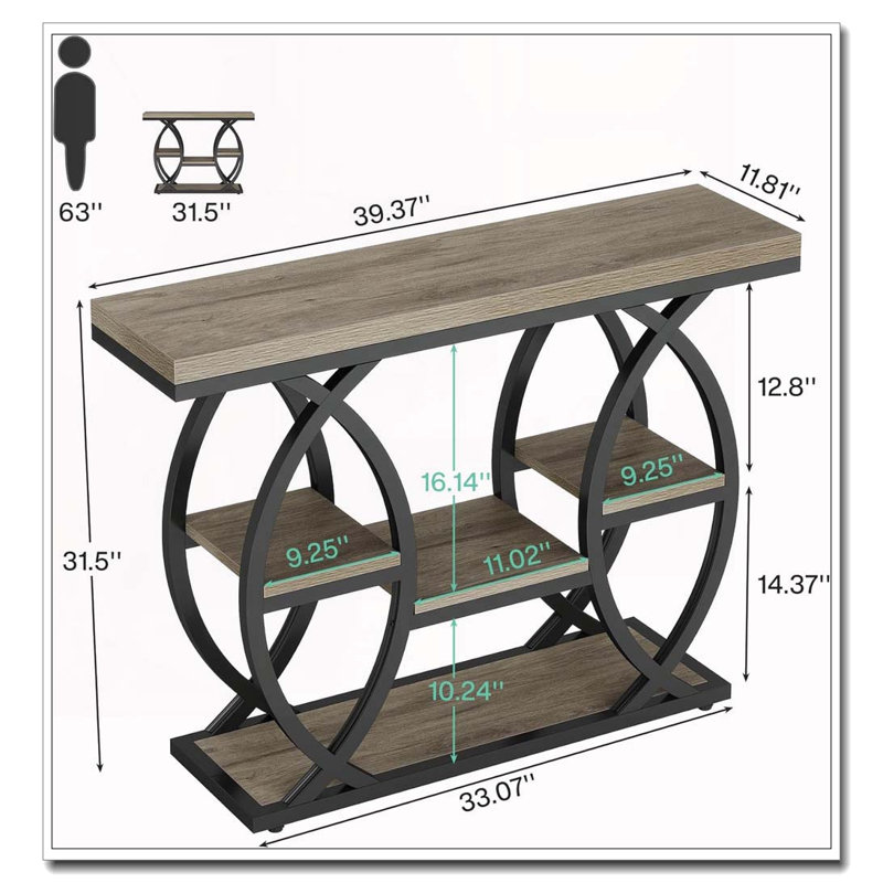 Classic Entryway Table,Practical Console Table, Gray