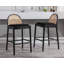 Tabourets modernes avec dossier en rotin et structure en bois Emington-574172683-574172682