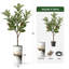 Arbre artificiel en fleur noire et blanche-104345530