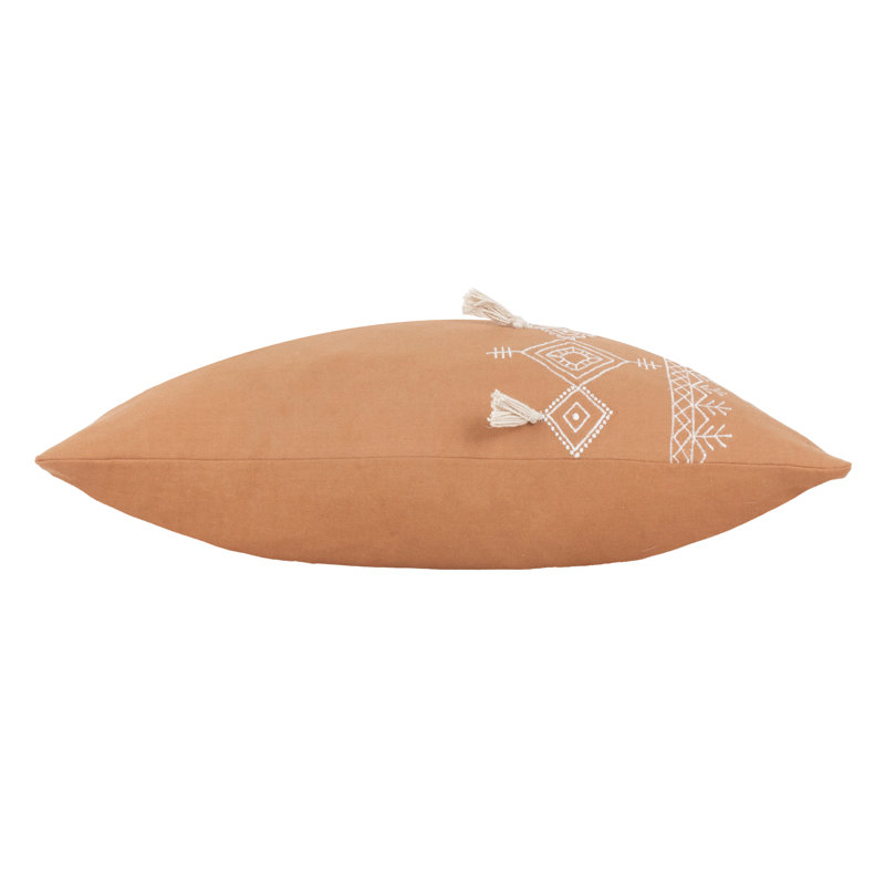 Pritta Geometric Black Rectangular Throw Pillow Cover, Cinnamon