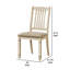 Ensemble de 2 chaises de salle à manger Coxo, siège rembourré en tissu beige, dossier en lattes de bois-117055889-117055888