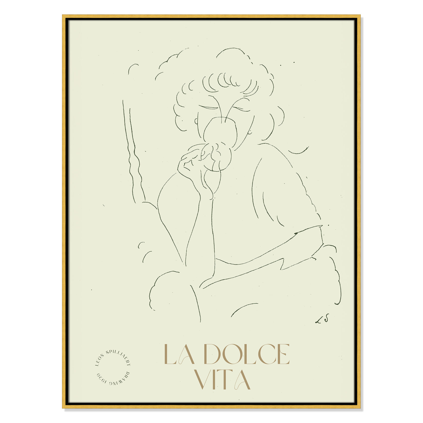 Dottie "La Dolce Vita" Print, 41.5" H x 31.5" W, Gold