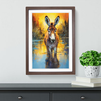 Donkey Impressionism - Single Picture Frame Print on Wood