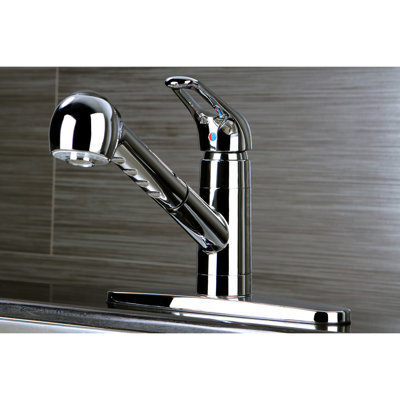 Kingston Brass Century Single-Handle 1-or-3 Hole Deck Mount Pull-Out Sprayer Kitchen Faucet