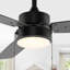 Ventilateur de plafond à DEL ajustable à hauteur réglable en fer à 3 vitesses de 42 po avec chaînes de traction Arevik
