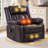 Dual-Motor Swivel Glider Power Recliner With Massage And Heat, LED Light Strips-1270625836