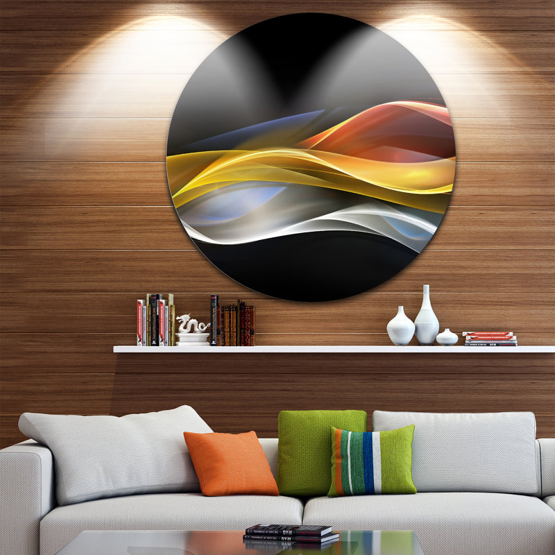«3D Gold Silver Wave Design», reproduction d'impression sur métal, H 38 po x l 38 po x P 1 po